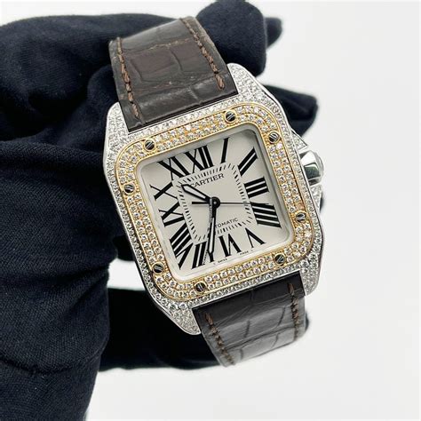 santos cartier necklace|cartier santos 100 diamond bezel.